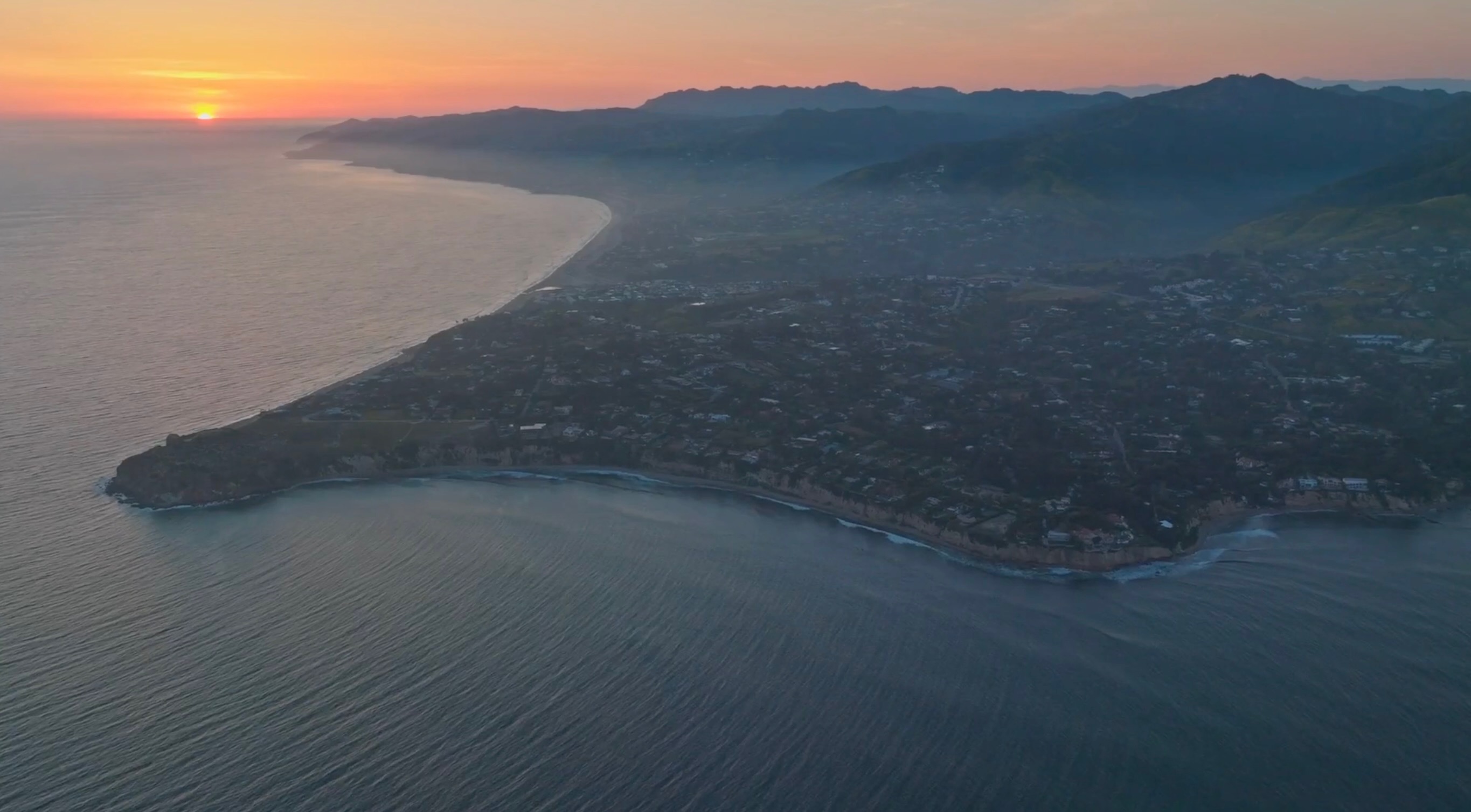 A bird's eye view of a coastline